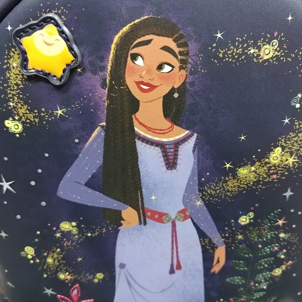 Loungefly Disney Wish Mini Backpack Disney Parks Asha and Star Purple & Gold - Picture 5 of 17